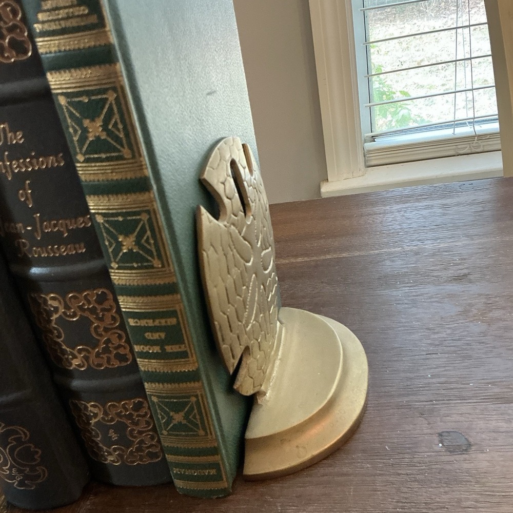 VTG Solid Brass Sand Dollar Bookends – Coastal Nautical – Made in Taiwan – 1970s - Picture 3 of 10